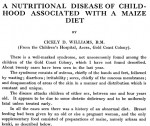 Kwashiorkor: The first description in 1933 by Cicely Williams